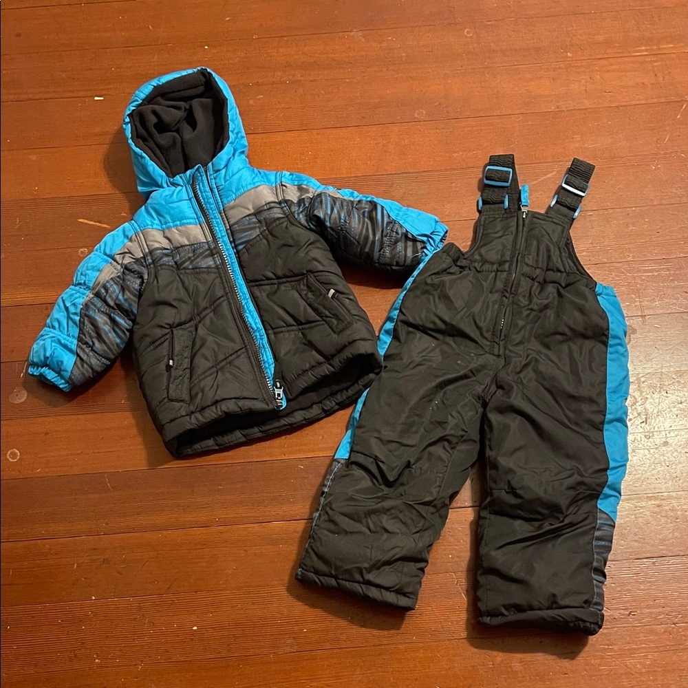 Pacific Trail Kids Blue and Black Winter Jacket and Snow Pants Set 12M